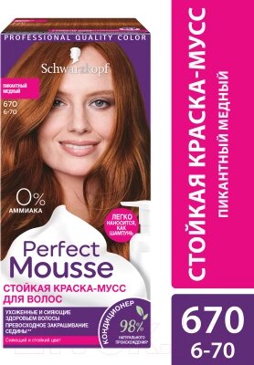Краска-мусс для волос Perfect Mousse Стойкая 670 от компании Бесплатная доставка по Беларуси - фото 1