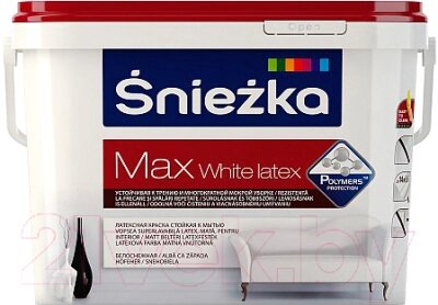 Краска Sniezka Max White Latex от компании Бесплатная доставка по Беларуси - фото 1