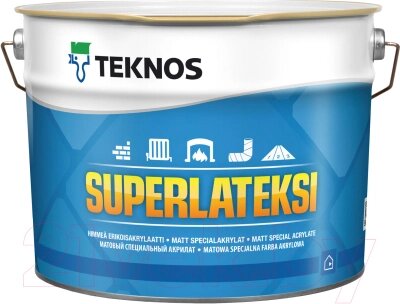 Краска Teknos Superlateksi Base 1 от компании Бесплатная доставка по Беларуси - фото 1