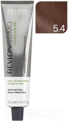 Крем-краска для волос Revlon Professional Revlonissimo Color Sublime Vegan тон 5.4 от компании Бесплатная доставка по Беларуси - фото 1