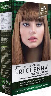 Крем-краска для волос Richenna С хной 6N от компании Бесплатная доставка по Беларуси - фото 1