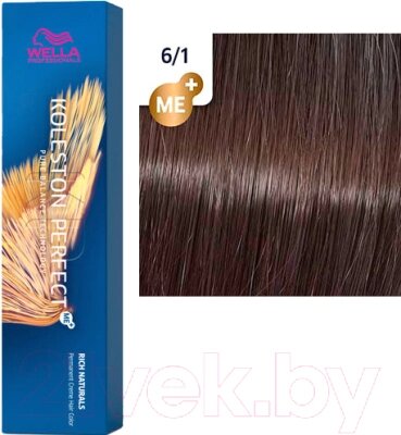 Крем-краска для волос Wella Professionals Koleston Perfect ME+ 6/1 от компании Бесплатная доставка по Беларуси - фото 1