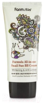 Крем солнцезащитный FarmStay Formula All-In-One Snail Sun BB Cream SPF50+ PA+++ Улиточный от компании Бесплатная доставка по Беларуси - фото 1