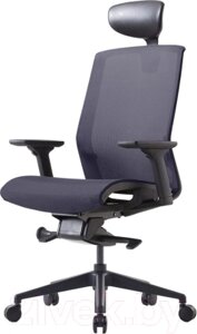 Кресло офисное Bestuhl J15 Black Pl с подголовником и подлокотником