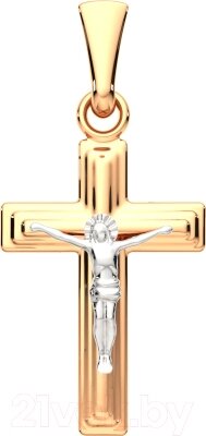 Крестик из комбинированного золота ZORKA 410030.14K. B.REL от компании Бесплатная доставка по Беларуси - фото 1