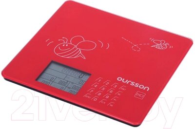 Кухонные весы Oursson KS0502GD/RD от компании Бесплатная доставка по Беларуси - фото 1