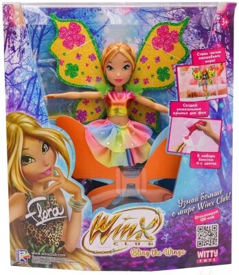 Кукла с аксессуарами Witty Toys Winx Club Флора с крыльями и глиттером / IW01312202 от компании Бесплатная доставка по Беларуси - фото 1