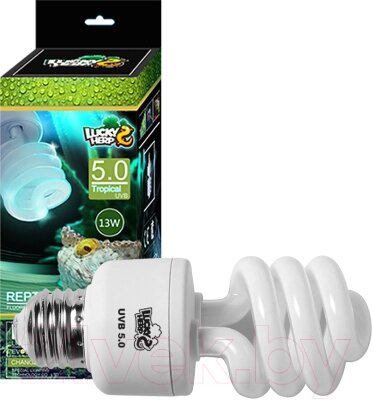 Лампа для террариума Lucky Herp Reptile UVB Compact Fluorescent Lamp 13W UVB 5.0 / 003 от компании Бесплатная доставка по Беларуси - фото 1