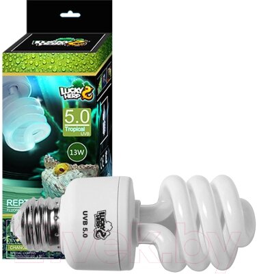 Лампа для террариума Lucky Herp Reptile UVB Compact Fluorescent Lamp 26W UVB 5.0 / 005 от компании Бесплатная доставка по Беларуси - фото 1