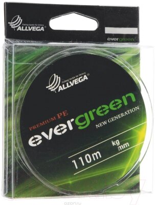 Леска плетеная Allvega Evergreen 0.14мм 110м / EVGR014 от компании Бесплатная доставка по Беларуси - фото 1