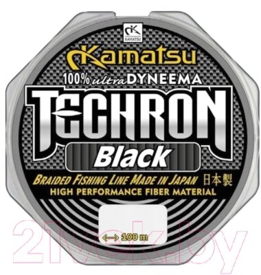 Леска плетеная KAMATSU Techron Black 0.14мм 100м / 255100014 от компании Бесплатная доставка по Беларуси - фото 1