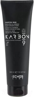 Маска для волос Echos Line Karbon 9 Charcoal угольная для волос страдающих от хим. процедур от компании Бесплатная доставка по Беларуси - фото 1