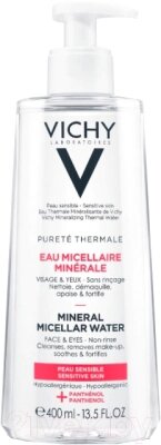 Мицеллярная вода Vichy Purete Thermale с минералами для чувствит. кожи лица глаз и губ от компании Бесплатная доставка по Беларуси - фото 1