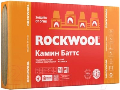 Минеральная вата Rockwool Камин Баттс 1000x600x30 от компании Бесплатная доставка по Беларуси - фото 1