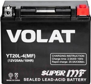 Мотоаккумулятор VOLAT YT20L-4 MF R+