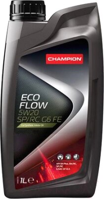 Моторное масло Champion Eco Flow 5W20 SP/RC G6 FE / 1047263 от компании Бесплатная доставка по Беларуси - фото 1