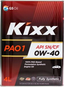 Моторное масло kixx PAO 1 SN/CF 0W40 / L208444TE1