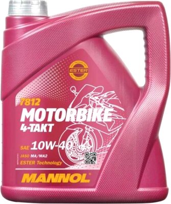 Моторное масло Mannol Motorbike 4-Takt 10W40 / MN7812-4 от компании Бесплатная доставка по Беларуси - фото 1