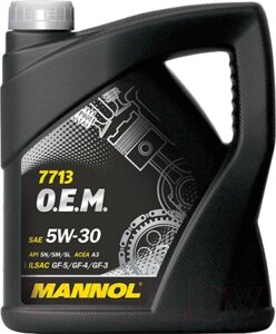 Моторное масло Mannol OEM 5W30 SN / MN7713-4
