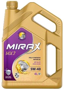 Моторное масло MIRAX MX7 5W40 SL/CF A3/B4 / 607025