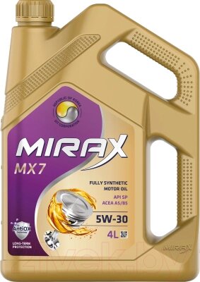 Моторное масло MIRAX MX7 SAE 5W30 API SP, ACEA A5/B5 / 607035 от компании Бесплатная доставка по Беларуси - фото 1