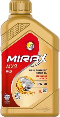 Моторное масло MIRAX MX9 0W20 С5 SN Plus от компании Бесплатная доставка по Беларуси - фото 1