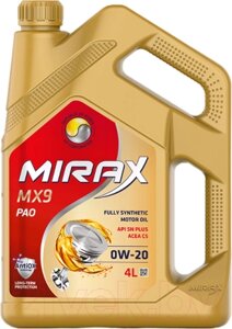 Моторное масло MIRAX MX9 0W20 с5 SN plus
