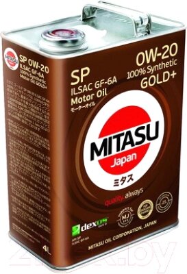 Моторное масло Mitasu Gold Plus SP 0W20 / MJ-P02-4 от компании Бесплатная доставка по Беларуси - фото 1