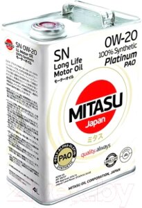 Моторное масло Mitasu Platinum PAO SN 0W20 / MJ-110-4