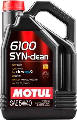 Моторное масло Motul 6100 Syn-clean 5W40 / 107942 от компании Бесплатная доставка по Беларуси - фото 1