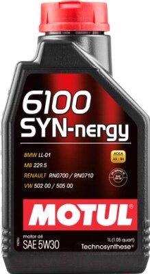 Моторное масло Motul 6100 SYN-NERGY 5W30 / 107970 от компании Бесплатная доставка по Беларуси - фото 1