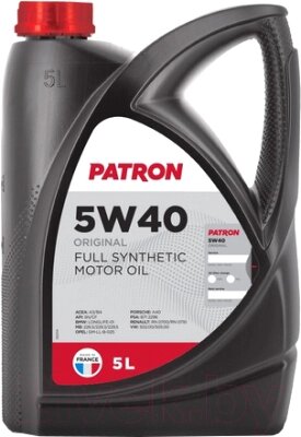 Моторное масло Patron Original 5W40 / MB 226.5/229.3 от компании Бесплатная доставка по Беларуси - фото 1