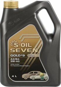 Моторное масло S-Oil Seven Gold №9 A3/B4 5W40 / E108222