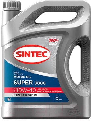 Моторное масло Sintec Super 3000 SAE 10W40 SG/CD / 600293 от компании Бесплатная доставка по Беларуси - фото 1