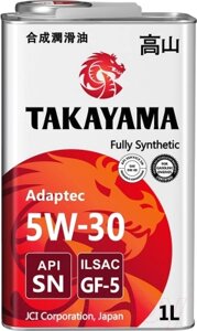 Моторное масло Takayama Adaptec 5W30 ILSAC GF-5 SN / 605584