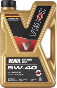 Моторное масло Venol Synthesis Gold 5W40 SM/CF A3/B3 / 002005