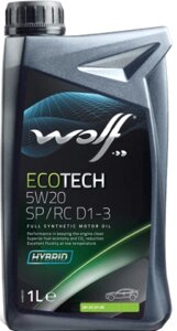 Моторное масло WOLF ecotech 5W20 SP/RC D1-3 / 16174/1