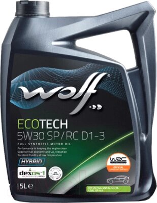 Моторное масло WOLF EcoTech 5W30 SP/RC D1-3 / 16175/5 от компании Бесплатная доставка по Беларуси - фото 1