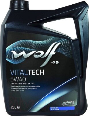 Моторное масло WOLF VitalTech 5W40 / 16116/5 от компании Бесплатная доставка по Беларуси - фото 1