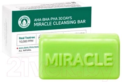 Мыло твердое Some By Mi 30 Days Miracle Cleansing Bar с AHA, BHA, PHA кислотами от компании Бесплатная доставка по Беларуси - фото 1