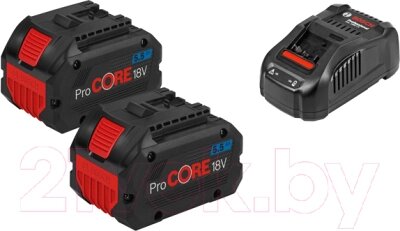 Набор аккумуляторов для электроинструмента Bosch ProCORE 18V 5.5 + зарядное GAL 1880 CV от компании Бесплатная доставка по Беларуси - фото 1