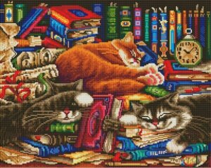 Набор алмазной вышивки БЕЛОСНЕЖКА Библиотека кошек / 617-ST-S