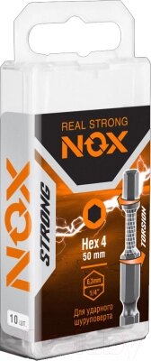 Набор бит Nox Strong Torsion E6.3 Hex-4-50 / 338450.21 от компании Бесплатная доставка по Беларуси - фото 1