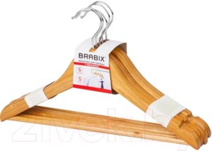 Набор деревянных вешалок-плечиков Brabix Стандарт р. 36-40 / 601160