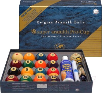 Набор для бильярда Aramith Super Pro-Cup Value Pack Pool 57.2мм от компании Бесплатная доставка по Беларуси - фото 1