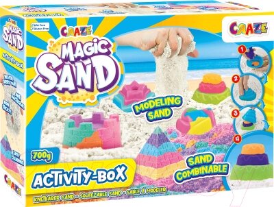 Набор для лепки Craze Magic Sand С формочками и песочницей / 32343 от компании Бесплатная доставка по Беларуси - фото 1