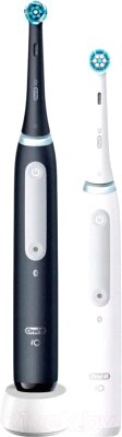Набор электрических зубных щеток Oral-B iO4 DUO Black & White от компании Бесплатная доставка по Беларуси - фото 1