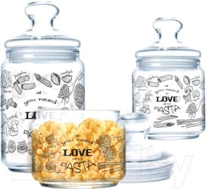 Набор емкостей для хранения Luminarc Love pasta P6675