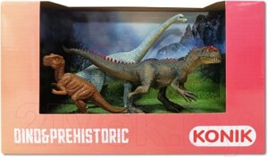 Набор фигурок коллекционных Konik Набор динозавров Брахиозавр, детеныш тираннозавра / AMD4044