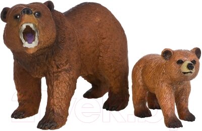Набор фигурок коллекционных Masai Mara Мир диких животных. Семья бурых медведей / MM211-143